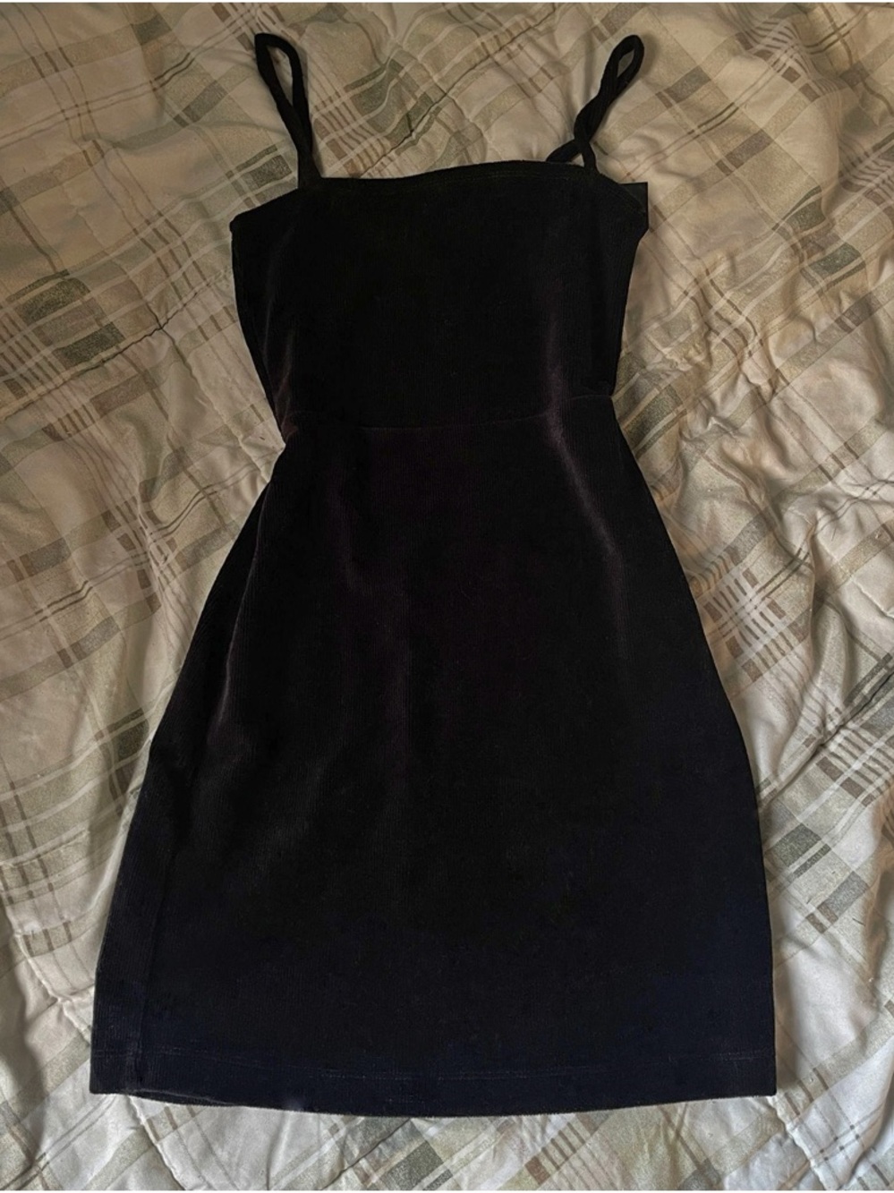 Forever 21 Black Knit Mini Spaghetti Strap Dress